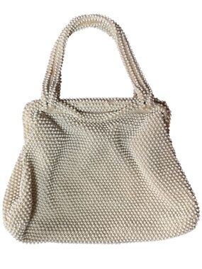 Vintage Corde-Bead by Lumured Ivory Beaded Handbag